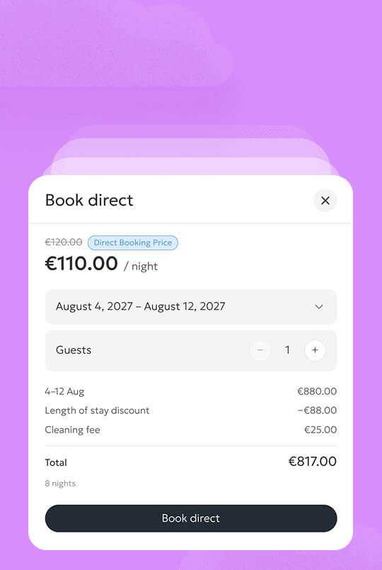 Your own bookings website